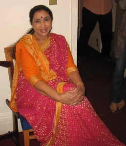 The world's most recorded singer, Asha Bhosle taking a break before a NY concert.