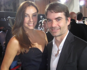 NASCAR icon Jeff Gordon and his stunning wife Ingrid at the movie premiere.