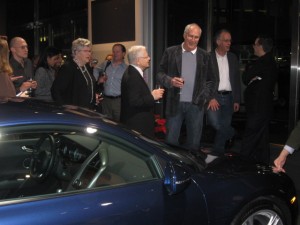 Chase and Schapiro admire the latest Audi cars at the Park Avenue NY showroom.