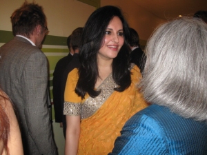 NY after party of "Slumdog Millionaire" premiere with Co-director Loveleen Tandan and director Danny Boyle in the background mingling with guests.
