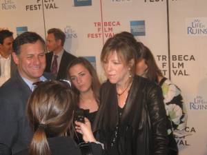 Co-Founder of The Tribeca Film Festival Jane Rosenthal talking to the press