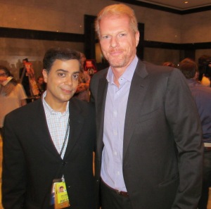 Noah Emmerich poses with Ravi Yande at the Paley Media Center, NY