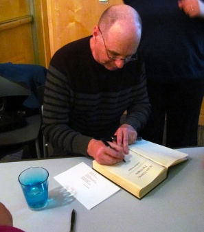 <Andrew Hodges signing copies of The Enigma in Princeton, NJ>